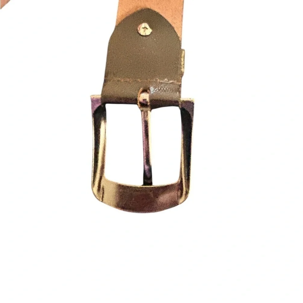Men’s Genuine Brown Cowhide Leather Belt Sz 36 38 Brown Silver Buckle Casual